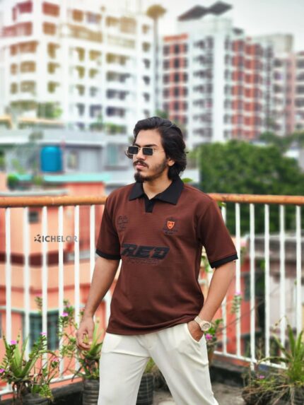 China Stretch Jersey Polo Colour (coffee)